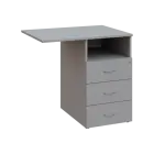 BKC 2 - 82 kontejner přístavný, pravý, 3-zásuvkový/nika, deska protažená 25 mm, centrální zámek, 750